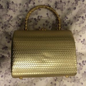 Gold fancy clutch purse